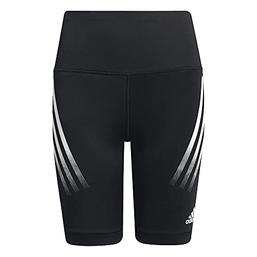 adidas Mädchen Believe This AEROREADY 3-Stripes High-Rise Stretch Short Training Tight, Black/White, 164