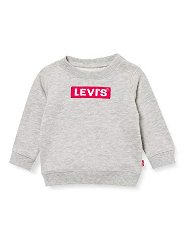Levi's Kids Baby - Jungen Box Tab Crewneck B821 Sweatshirt, Grey Heather, 18 Monate