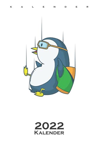 Fallschirmspringen Pinguin mit Brille Kalender 2022: Jahreskalender für Fans des Adrenalin-geladenen Sports in der Luft