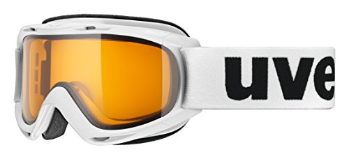 uvex Unisex Jugend, slider LGL Skibrille, white/lasergold lite-clear, one size