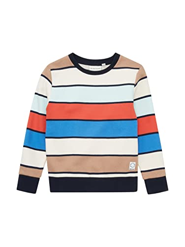 TOM TAILOR Jungen Kinder Sweatshirt mit Print 1033842, 30799 - Multicolor Block Stripe, 116/122