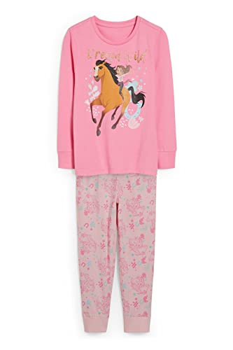 C&A Kinder Mädchen Pyjamas Pyjama Regular Fit Motivprint|Bedruckt Spirit - wild und frei pink 116