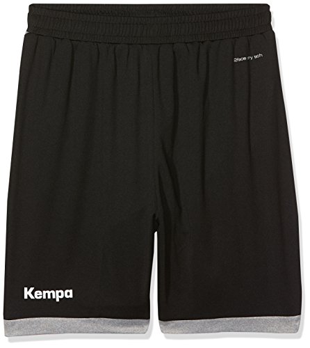 Kempa Kinder Core 2.0 Shorts, schwarz/dark grau melange, 164 (XS)
