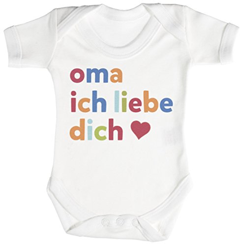 TRS - Oma Ich Liebe Dich Baby Bodys/Strampler 0-3 Monate weiß