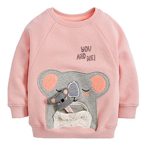 CM-Kid Pullover Baby Mädchen Langarmshirt Kinder Sweatshirt Baumwolle Warm 1 2 Jahre Koala Rosa Gr.92
