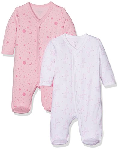 Care Baby-Mädchen Schlafstrampler, 2er Pack, Mehrfarbig (Fairy Rose 409), 0 - 3 Monate (Herstellergröße: 56 )