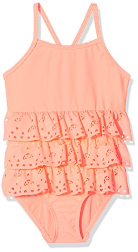 NAME IT Baby-Mädchen mini Badeanzug Nmfzulisa Swimsuit, Türkis (Neon Salmon Rose), Gr. 86/92 (1/2 Jahre)