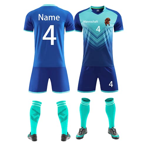 Benutzerdefiniert Trikot T-Shirt Shorts 2 Teiliges Set Jeder Name Nummer Team Logo - Fußballtrikot Kinder Männer Jungen Personalisierte Fußballtrikots