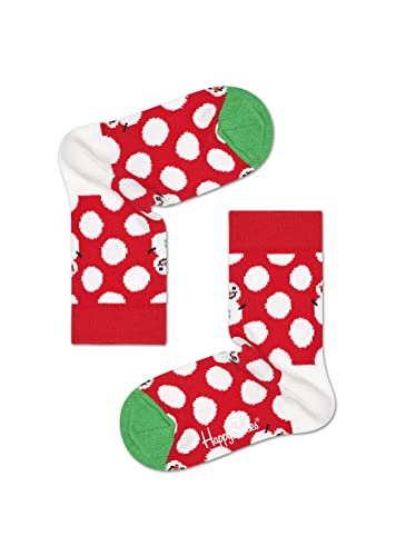 Happy Socks Unisex Kids Kinder Snowman Socken, Rot, 4-6 Jahre