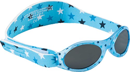 Dooky BabyBanz Blue Star Baby Sonnenbrille für Mädchen und Jungen (Babysonnenbrille 0 - 2 Jahre, klinisch getesteter 100% UV-A & UV-B Schutz, bruchsicheres Glas, verstellbares Neoprenband), blau