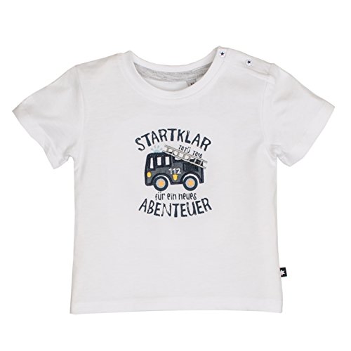 Salt & Pepper Baby-Jungen NB Ready Uni Print T-Shirt, Weiß (White 010), 62