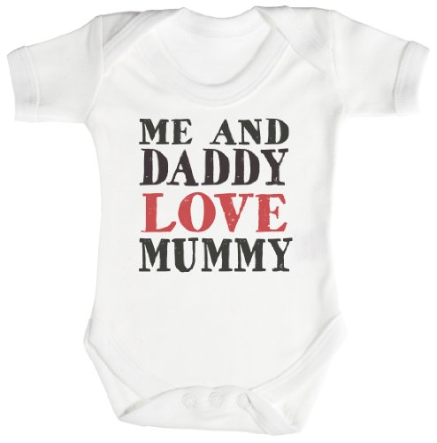 TRS - Me And Daddy Love Mummy Baby Bodys/Strampler 3-6 Monate weiß