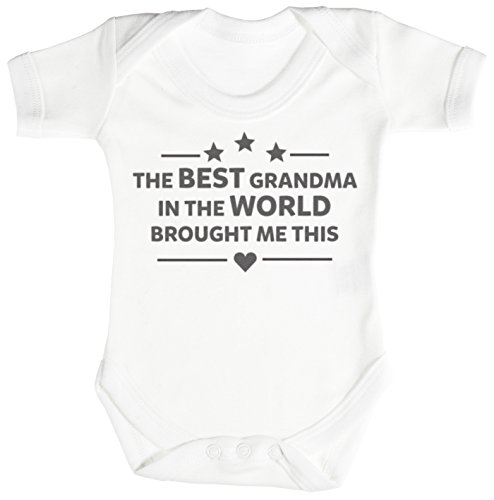The Best Grandma In The World Babygeschenk, Baby Geschenkset, Baby Jungen Body, Baby Mädchen Body Neugeborenen Weiß