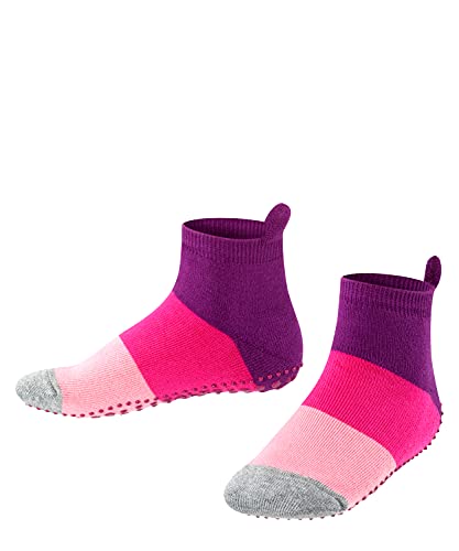 FALKE Unisex Kinder Colour Block Catspads K HP Hausschuh-Socken, Opaque, Lila (Crocus 6962), 31-34
