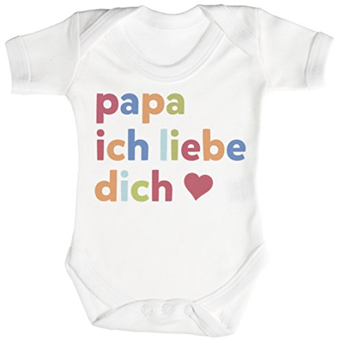 TRS - Papa Ich Liebe Dich Baby Bodys/Strampler 0-3 Monate weiß