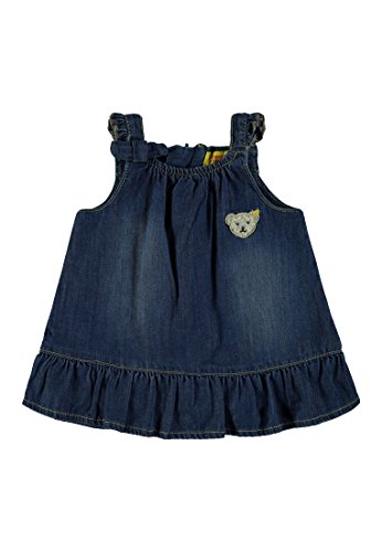 Steiff Collection Mädchen Kleid O. Arm Jeans 6832018, Blau (Dark Blue Denim 0012), 80