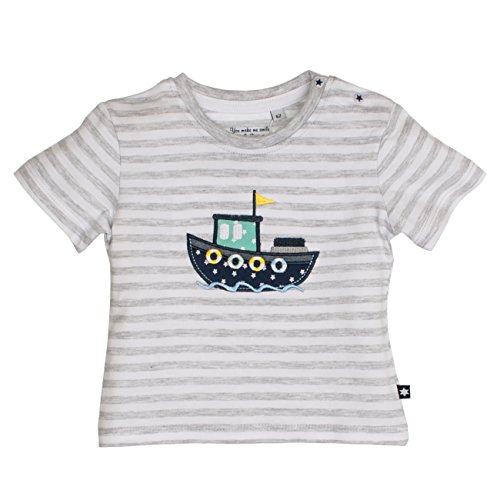 Salt & Pepper Baby-Jungen NB Ready Stripe T-Shirt, Grau (Light Grey Melange 205), 68