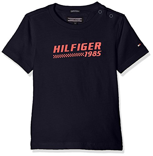 Tommy Hilfiger Baby-Jungen AME Bright Graphic Tee S/S T-Shirt, Schwarz (Black Iris 002), 86