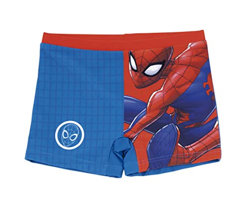 Marvel Spiderman Badeshorts für Jungen, Kinder Boxer-Badeanzug, Boxershorts Superheld Avengers, Badehose für Jungen, Größe 6 Jahre - Blau