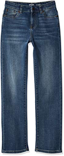 Amazon Essentials Jungen Stretch-Jeans mit geradem Schnitt, Helle Waschung, 12 Husky