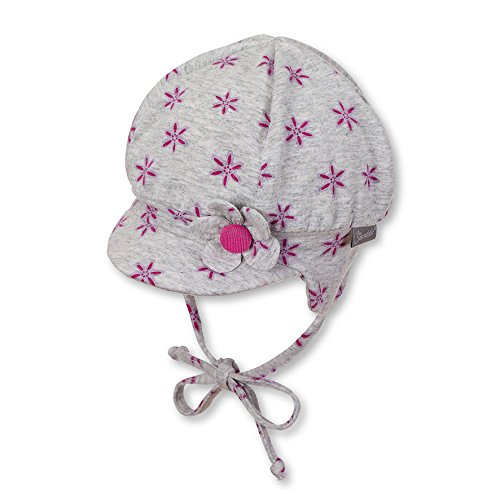 Sterntaler Ballonmütze für Mädchen mit Bindebändern und niedlichem Blume-Motiv, Alter: 4-5 Monate, Größe: 41, Knallviolett