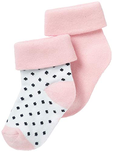 Noppies Baby-Mädchen G 2pck NamPolyamide Socken, Rosa (Light Rose C092), Neugeboren (Herstellergröße: 0M-3M)