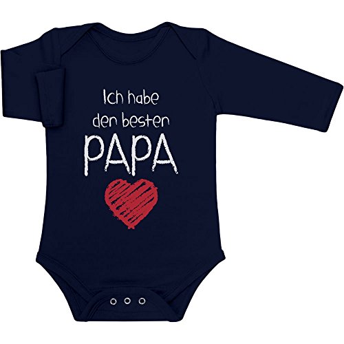 Ich Habe den besten Papa Geschenk für Vater Baby Langarm Body 3-6 Monate Marineblau