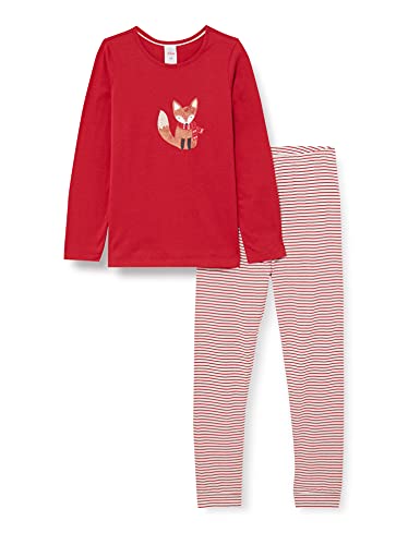 s.Oliver Mädchen Schlafanzug lang rot Pyjamaset, Kirsche, 128
