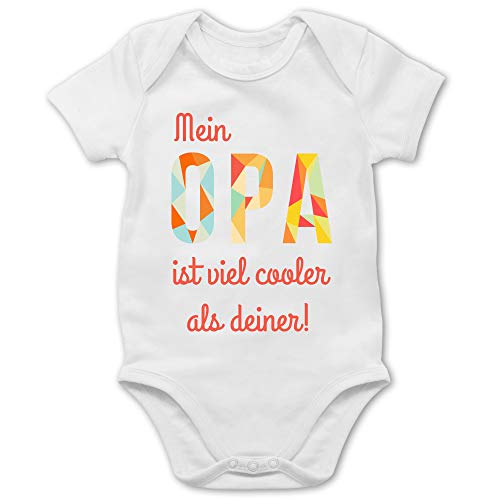 Shirtracer - Baby Strampler Mädchen & Junge - Mein Opa ist viel Cooler als deiner - Baby Body Kurzarm für Jungen und Mädchen
