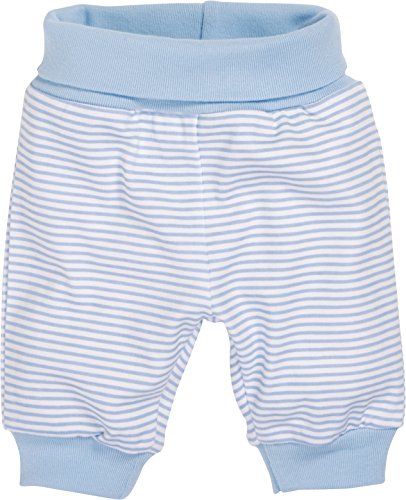 Schnizler Kinder Pump-Hose aus 100% Baumwolle, komfortable und hochwertige Baby-Hose mit elastischem Bauchumschlag, gestreift, Blau (Weiß/Bleu 117), 56