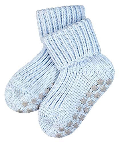 FALKE Unisex Baby Cotton Catspads B HP Hausschuh-Socken, Blickdicht, Blau (Powder Blue 6250), 62-68
