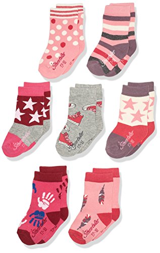 Sterntaler Baby-Mädchen 8421753-Söckchen 7er-Box Socken, Rosa (geranie 723), 18