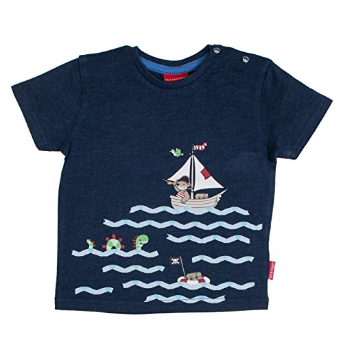 Salt & Pepper Baby-Jungen B Pirat Uni Print T-Shirt, Blau (Ink Blue Melange 481), 68