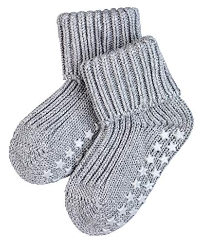 FALKE Unisex Baby Cotton Catspads B HP Hausschuh-Socken, Blickdicht, Grau (Light Grey 3400), 62-68