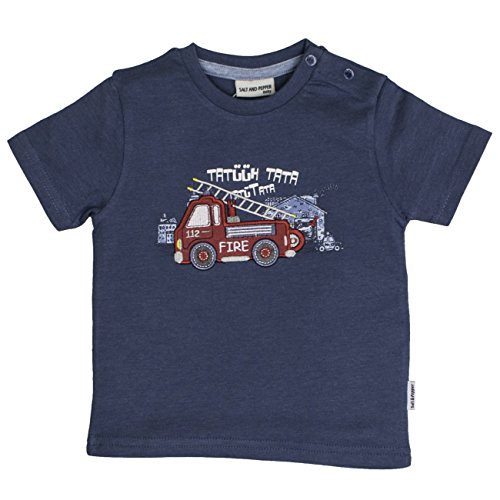Salt & Pepper Baby-Jungen B Just Cool Fire T-Shirt, Blau (Storm Blue Melange 479), 68