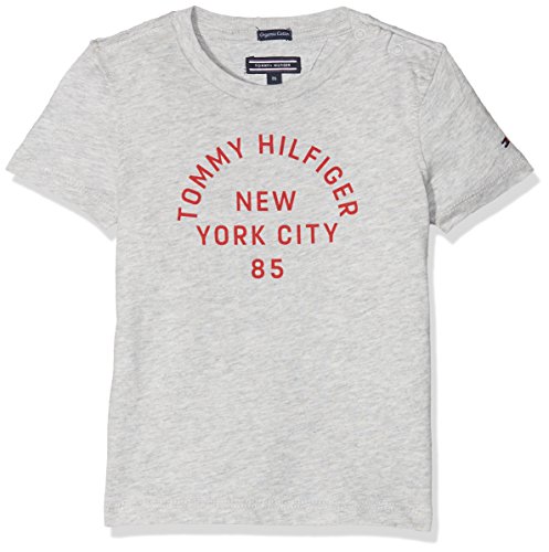 Tommy Hilfiger Baby-Jungen AME Bright Graphic Tee S/S T-Shirt, Grau (Light Grey Htr 061), 86