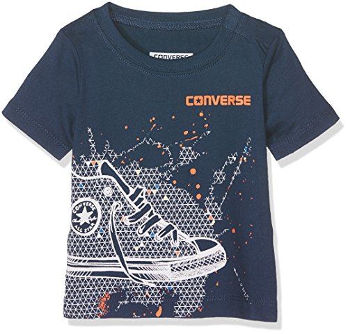 Converse Baby-Jungen Sneaker Splatter Tee T-Shirt, Blue (All Star Navy), 0-12 Monate