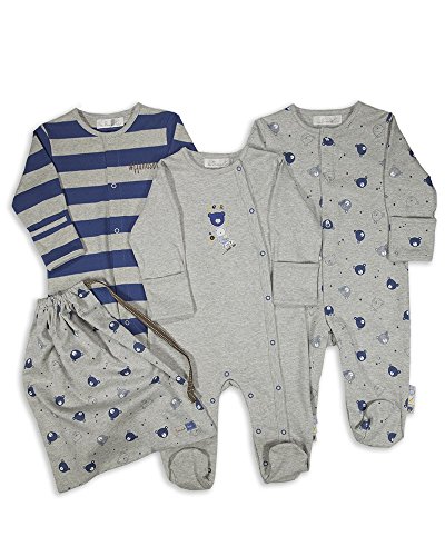 The Essential One - Baby Jungen Schlafanzuge/Schlafanzug/Einteiler/langarmeliger Body/Strampler (3-er Pack mit Beutel) - 50cm - ESS137