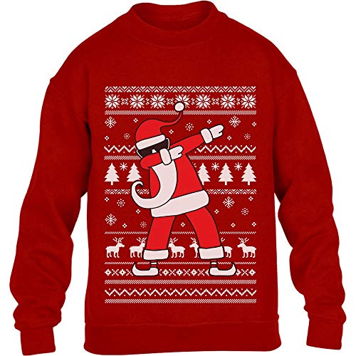 Kids Weihnachten Geschenk Dab vom Weihnachtsmann Kinder Pullover Sweatshirt XL 152 Rot