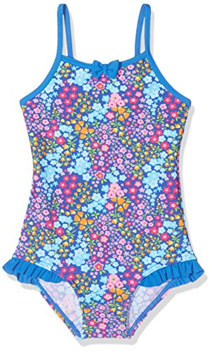 DIMO-TEX Sun Baby-Mädchen Badeanzug UV-Schutz 50 Einteiler, Mehrfarbig (AOP Blumen), 86