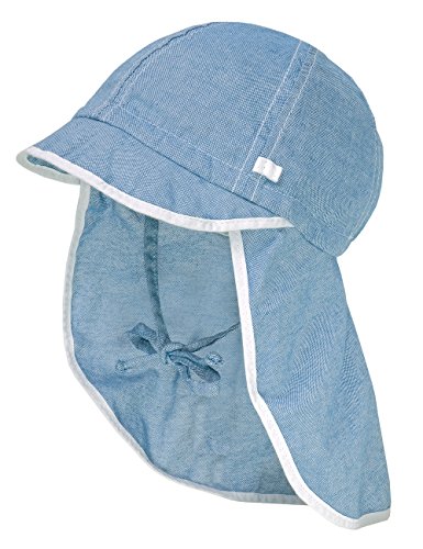 maximo Baby-Jungen Schildmütze Nackenschutz Bindeband Mütze, Blau (Bluemeliert 63), 49