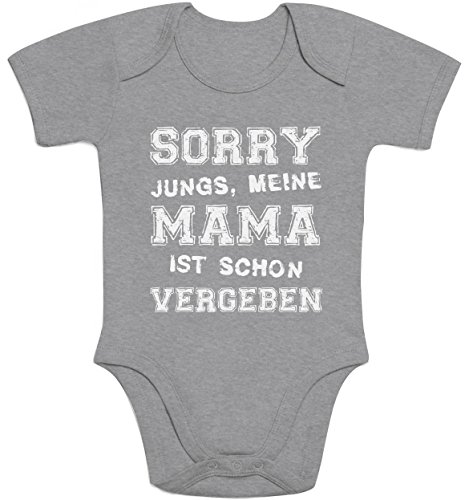Sorry Jungs Meine Mama Ist Schon Vergeben Witziger Spruch Baby Body Kurzarm-Body 0-3 Monate Grau