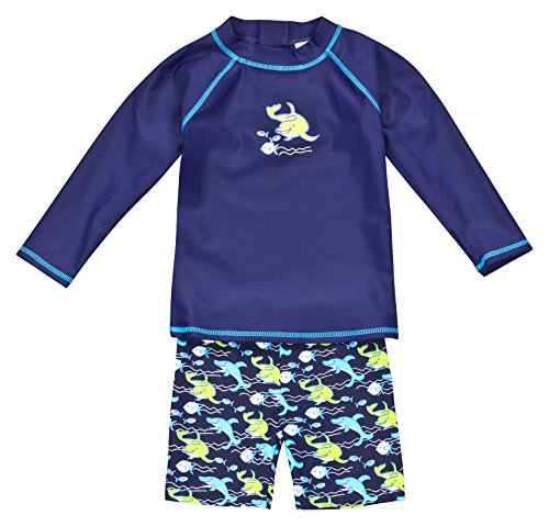 Landora®: Baby- / Kleinkinder-Badebekleidung langärmliges 2er Set Marineblau; in Größe 110/116