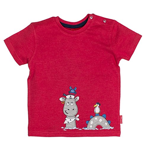 Salt & Pepper Baby-Jungen B Pirat Uni Ungeheuer T-Shirt, Rot (Red Melange 346), 68