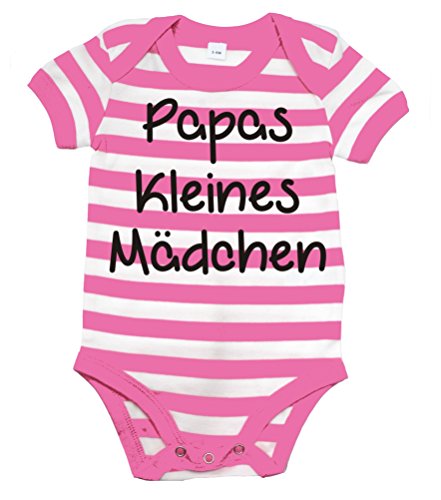 Edward Sinclair Baby & Kleinkind Baby Body rosa und weiß gestreift 47-62 'Papas Kleines Mädchen' with Black Print