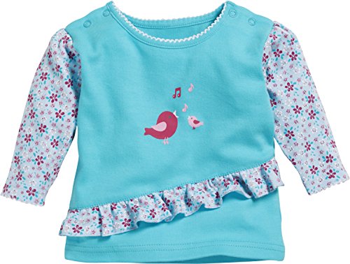 Schnizler Baby-Mädchen Sweat-Shirt Interlock Vögelchen Langarmshirt, Türkis (Türkis 15), 68