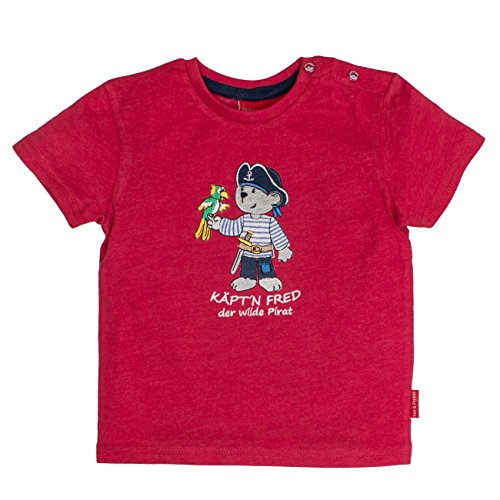 Salt & Pepper Baby-Jungen B Pirat Uni Käpt`n T-Shirt, Rot (Red Melange 346), 68