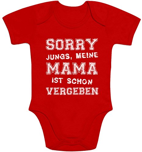 Sorry Jungs Meine Mama Ist Schon Vergeben Witziger Spruch Baby Body Kurzarm-Body 0-3 Monate Rot