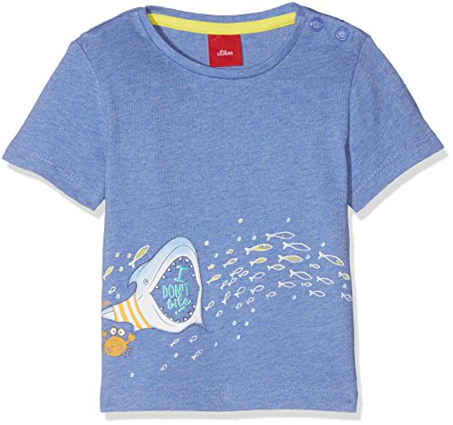 s.Oliver Baby-Jungen 65.805.32.5180 T-Shirt, Blau (Blue Melange 55w9), 68