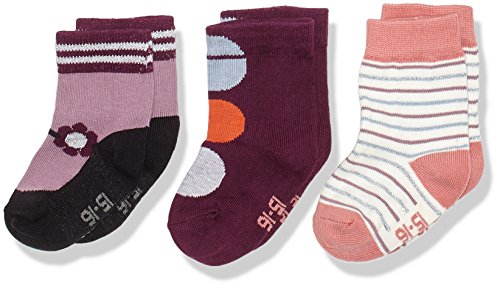 Melton Baby-Mädchen 3er Pack Söckchen lurex Socken, Mehrfarbig (Baby Girl 087), 22